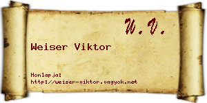Weiser Viktor névjegykártya